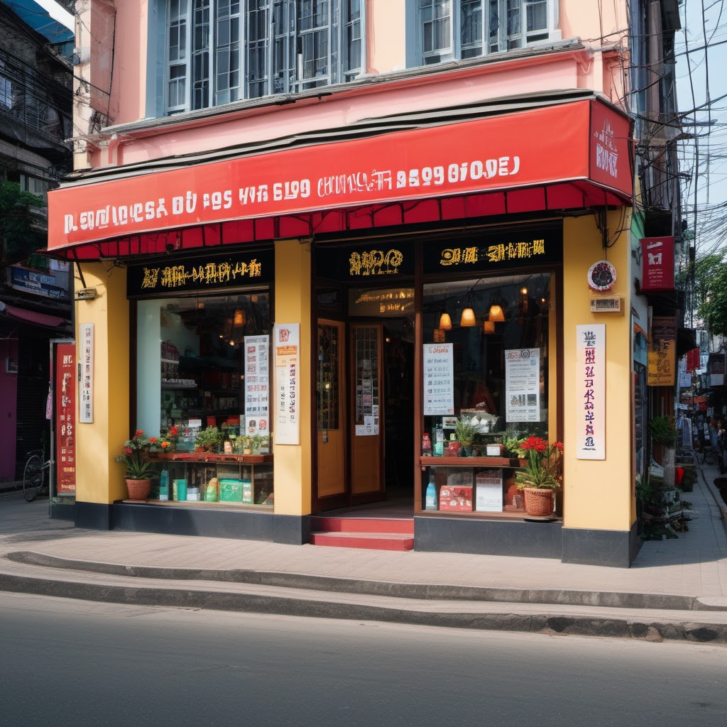 Hình minh họa: Khung cảnh cửa hàng và quy trình kinh doanh