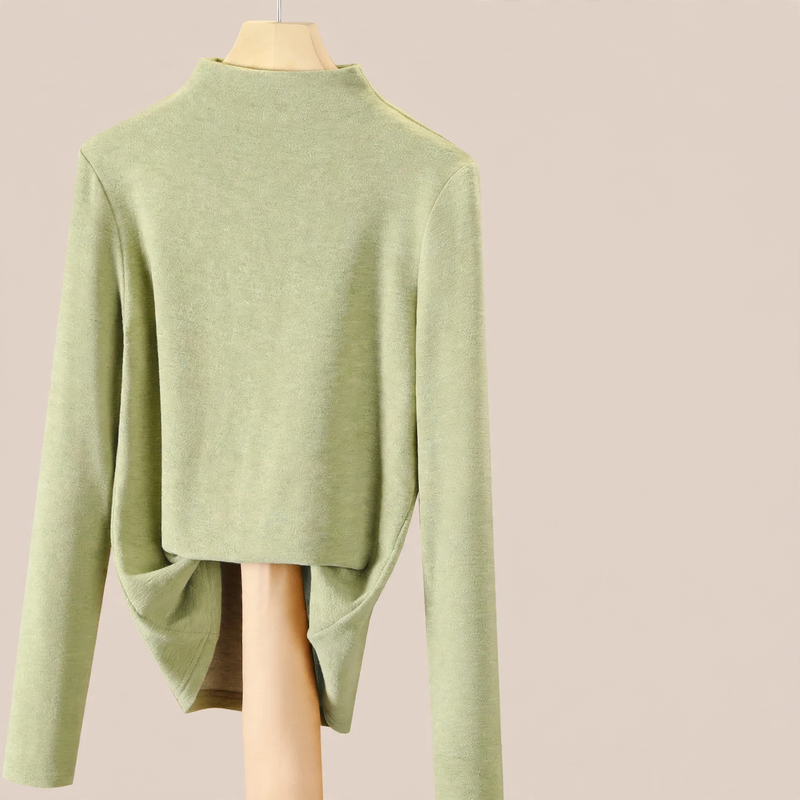 Women's long sleeve shirt, lined, with round neckline