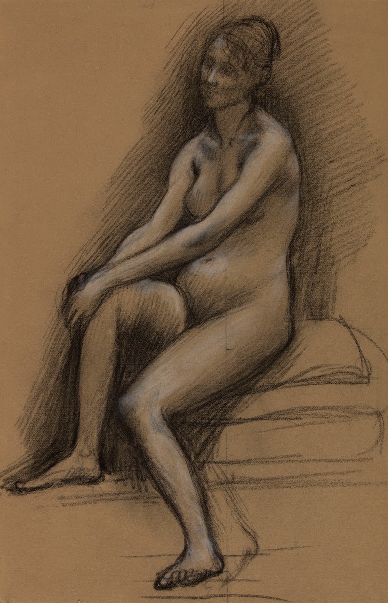 Femme nue assise de trois quarts à gauche 1886 1889