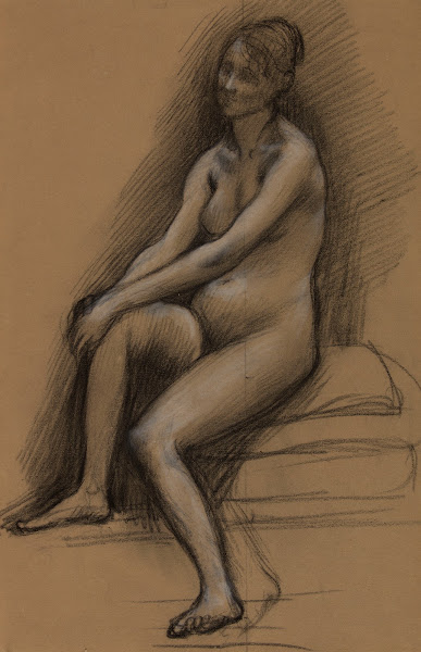Femme nue assise de trois quarts à gauche 1886 1889