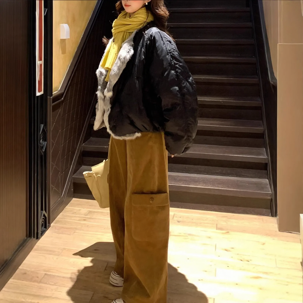 Damen-Cordhose, gerade, mit Taschen