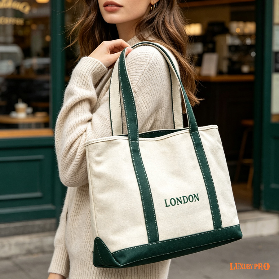 Embroidered Canvas Boat Bag