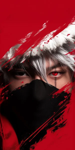 Kakashi Hatake, Anime, Manga, Red Eye iPhone Wallpaper Background