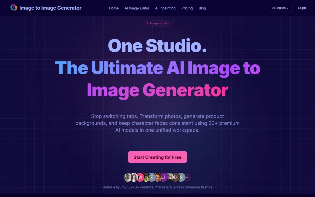 Captura de AI Image to Image Generator