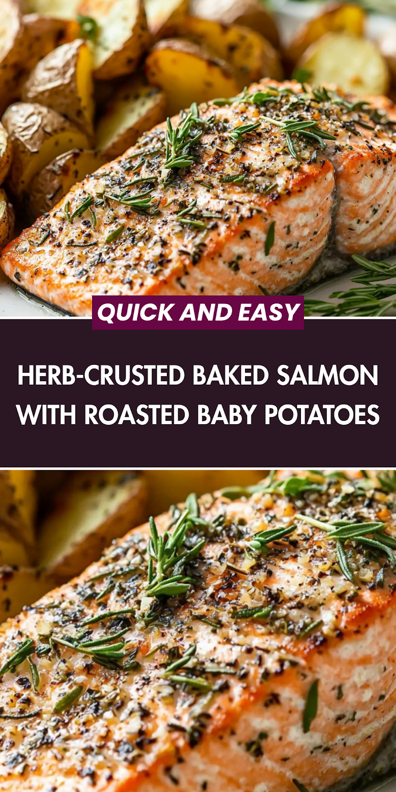 Herb-Crusted Baked Salmon with Roasted Baby Potatoes