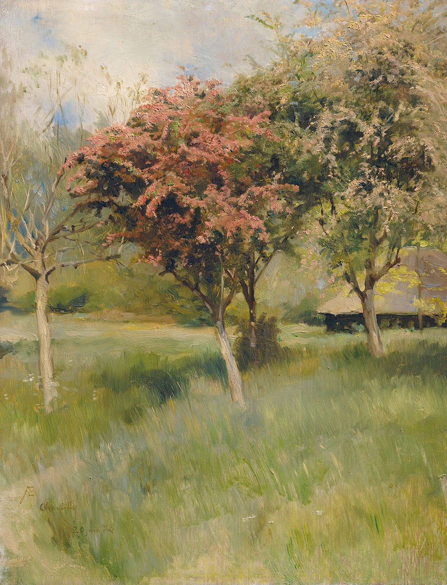 Blommande hagtorn Vy från Chantilly 1886
