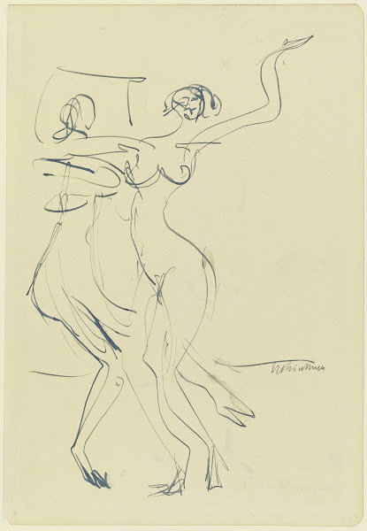 Zwei tanzende nackte Frauen ca 1933