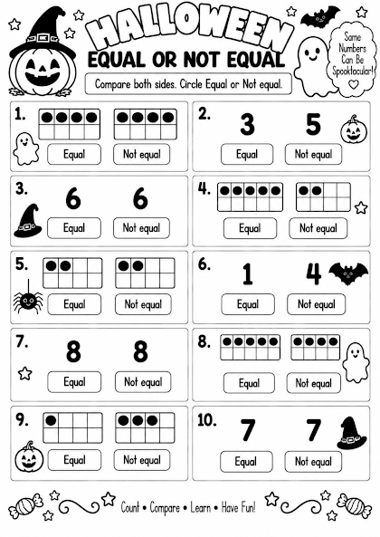 Halloween Equal or Not Equal