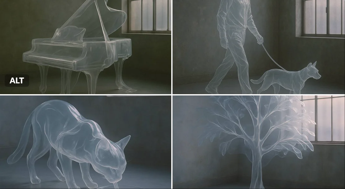 Fotografía hiperrealista de objetos transparentes