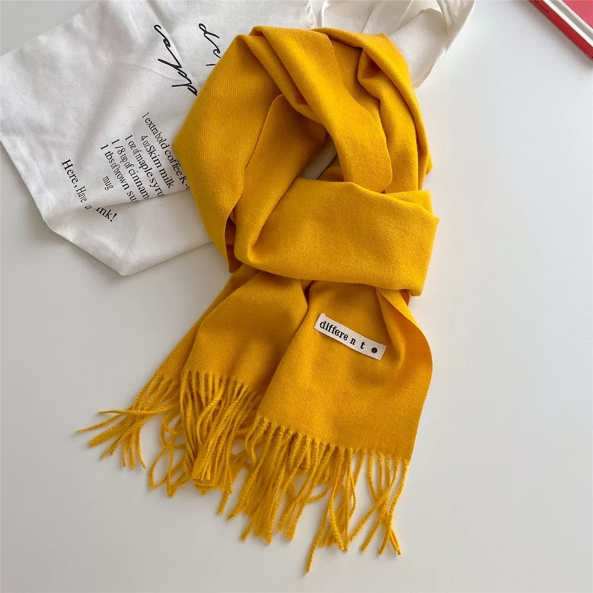 Cashmere Scarf, 329g, solid color, 200cm