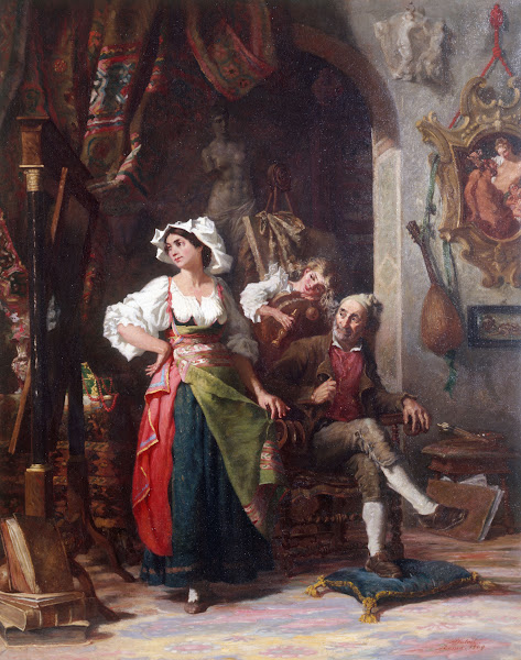 Modèles dans un atelier pendant labsence du peintre 1869