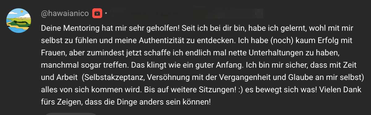 Kundenstimme von Rainers Website: mehr Selbstbewusstsein und Authentizität