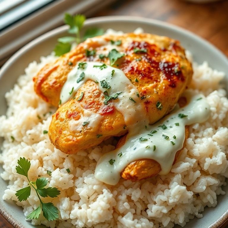 Easy Dump-and-Bake Chicken Tzatziki with Rice Recipe - Quick, Creamy Dinner