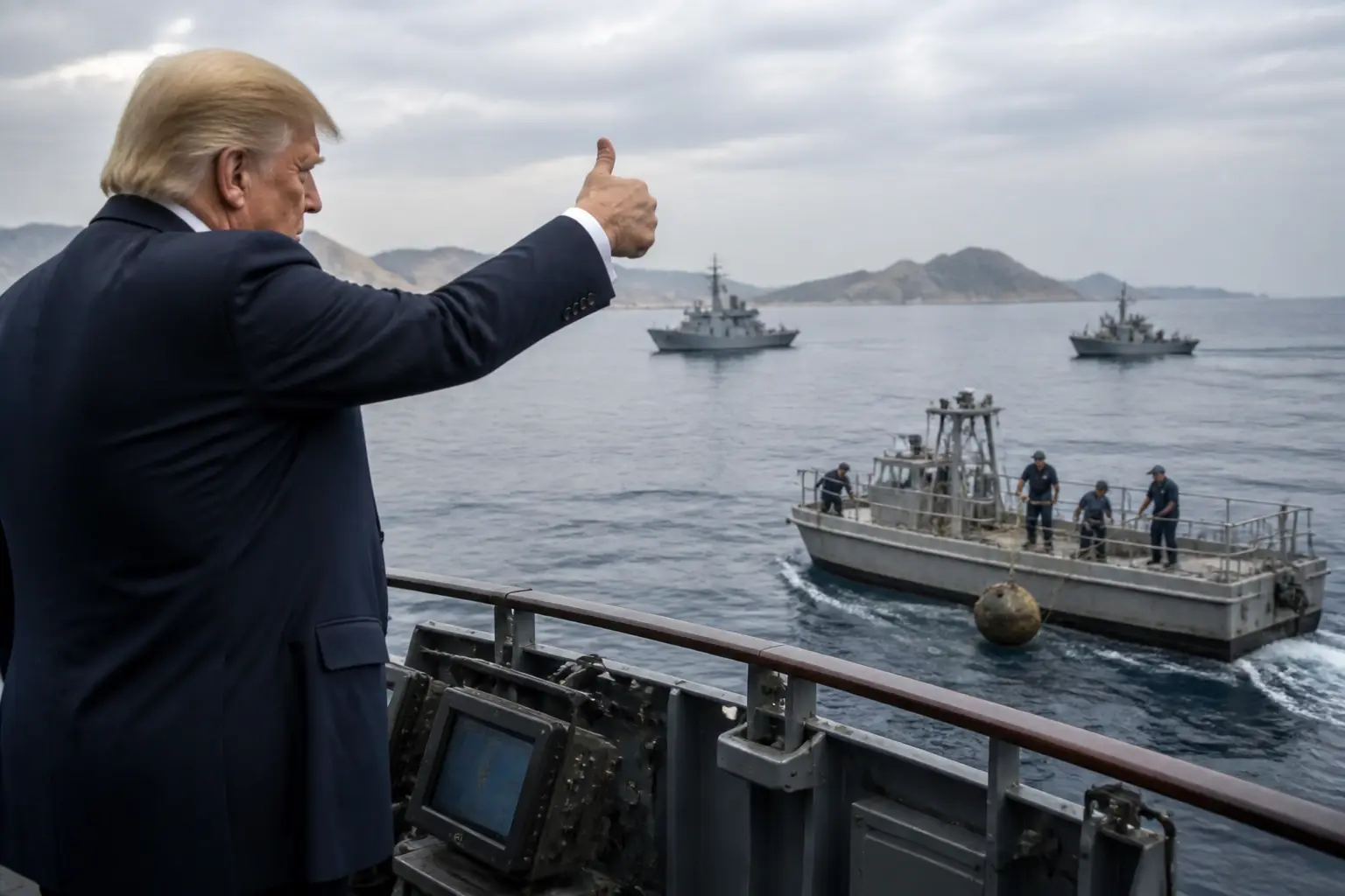 Editorial image for Trump claims all mines removed from Strait of Hormuz