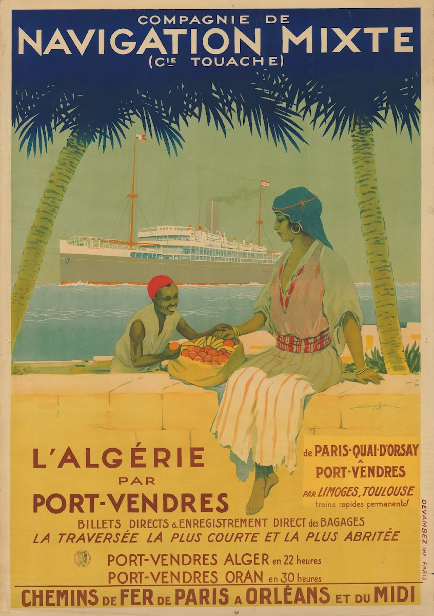 LAlgéRie Par Port Vendres Compagnie De Navigation Mixte Circa 1920