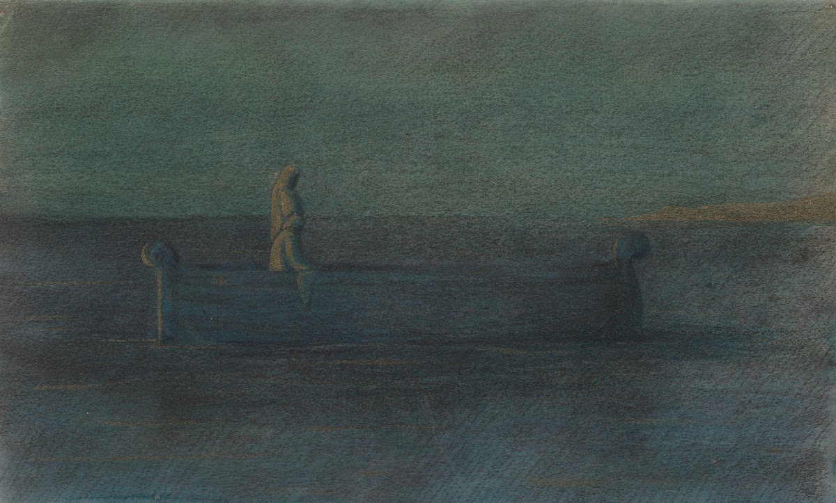 Two Cloaked Figures in a Boat 191124