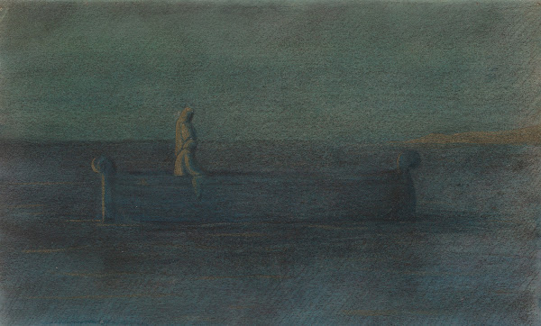 Two Cloaked Figures in a Boat 191124