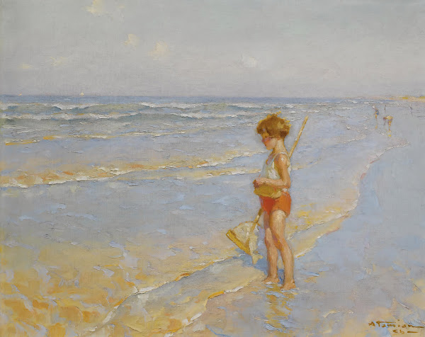 Playing on the beach