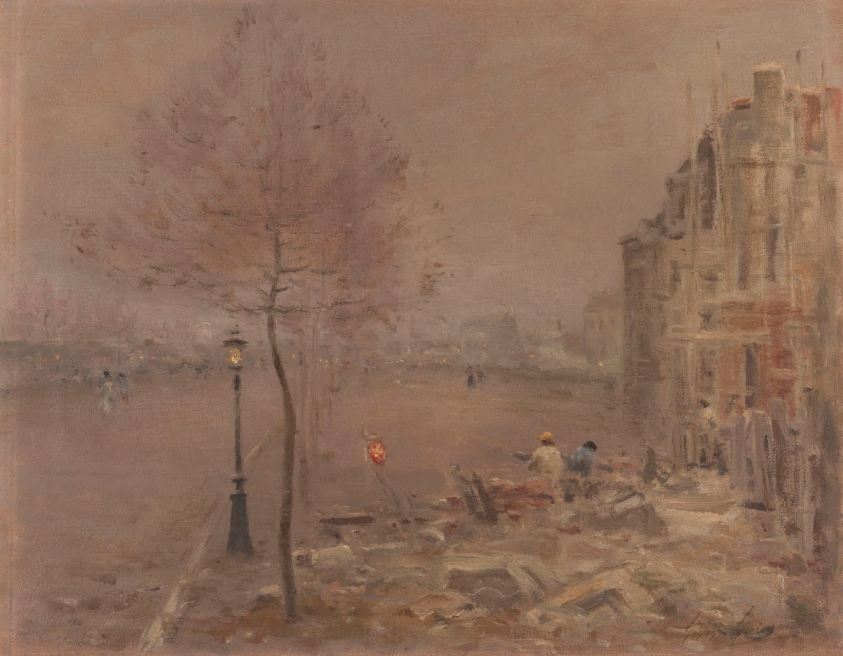 Boulevard Berthier le soir 1890
