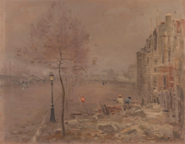 Boulevard Berthier le soir 1890
