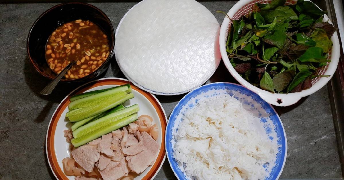 Gỏi cuốn thịt luộc chấm mắm nêm 😋