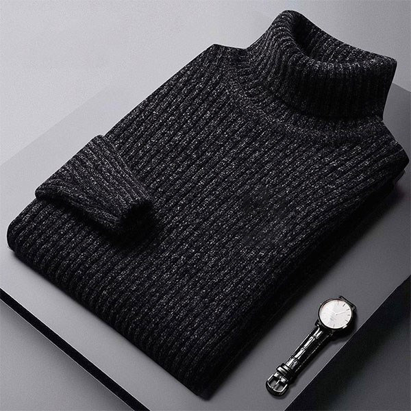 Men's winter sweater, padded, with turtleneck