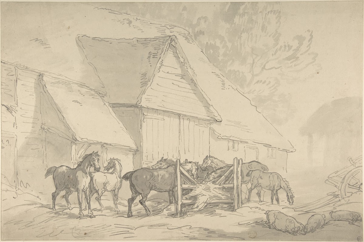 Stable Yard with Horses 17841795