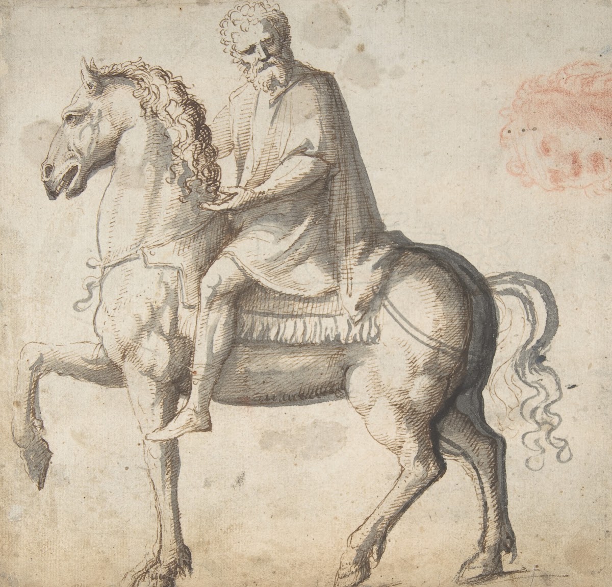 Man on Horseback Study of a Mans Head 14831548
