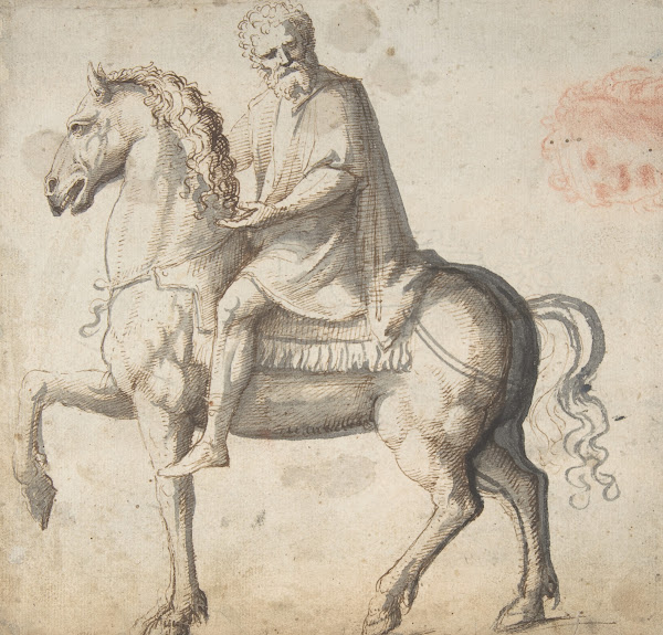 Man on Horseback Study of a Mans Head 14831548