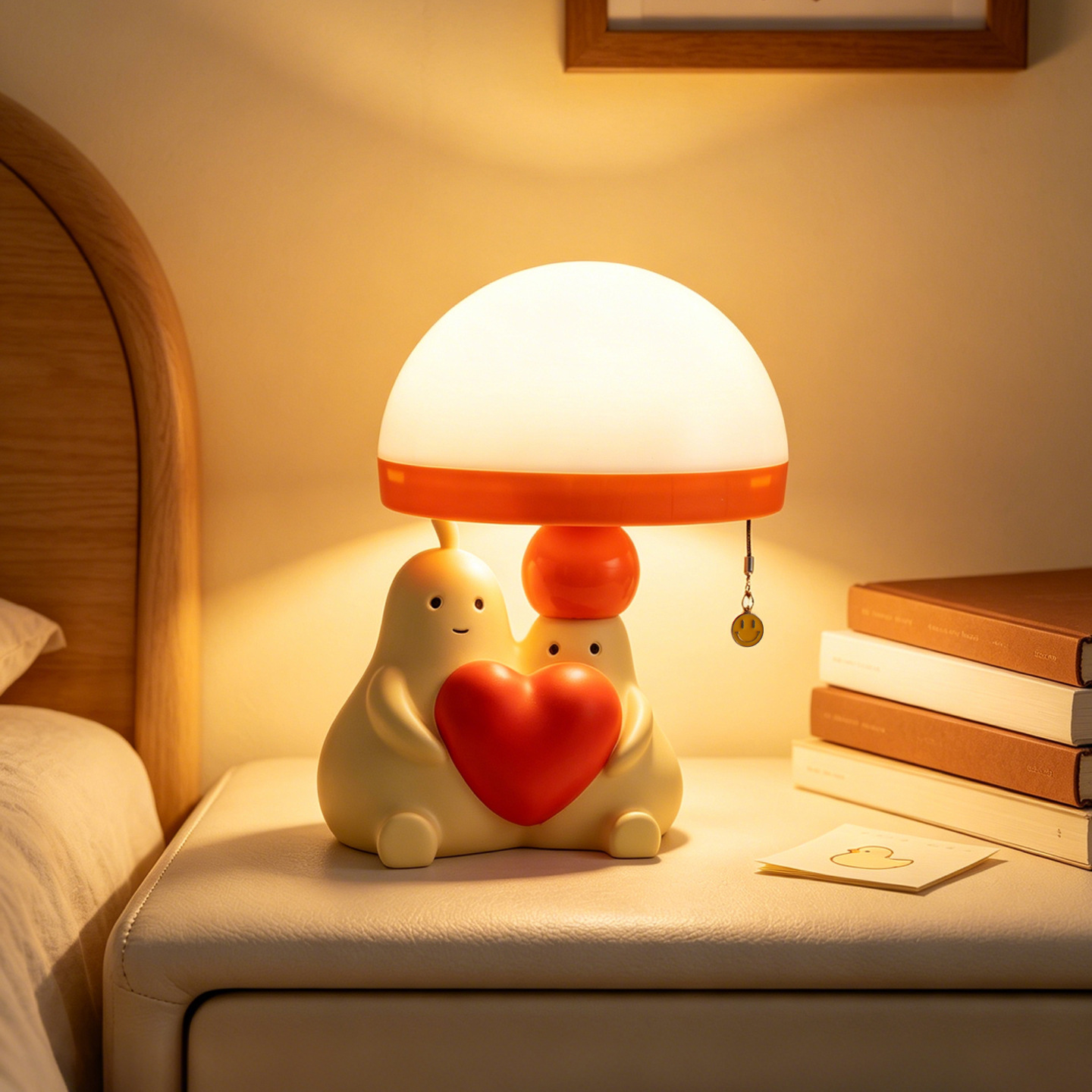 Heart table lamp with love motif