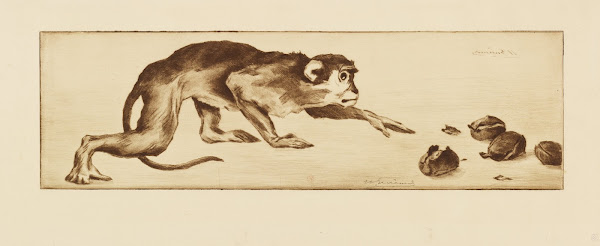 Monkey and Chestnuts 19th century