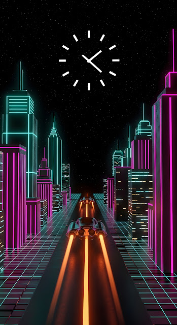 Retro-Futuristic 80s Neon Cityscape - Free mobile Wallpaper