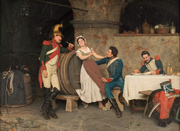 Resting Soldiers In A Tavern
