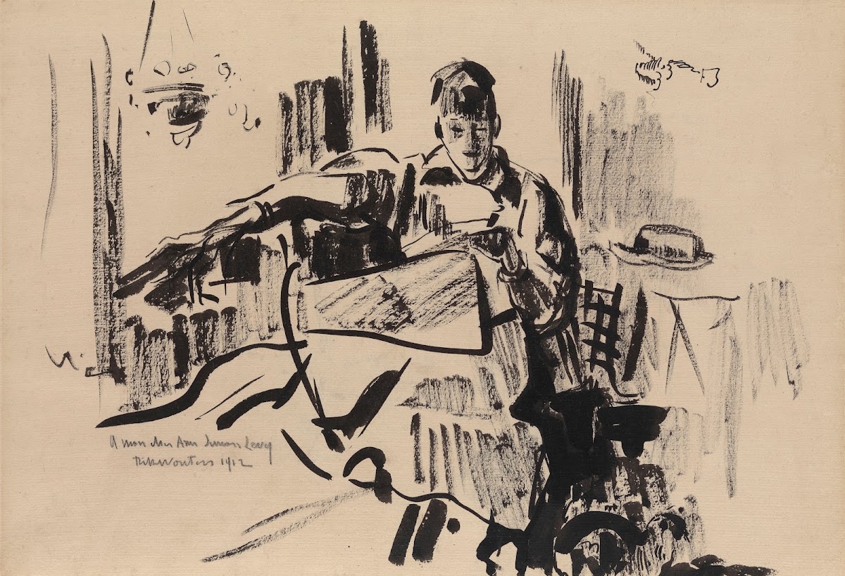 Nel Reading a Newspaper 1912