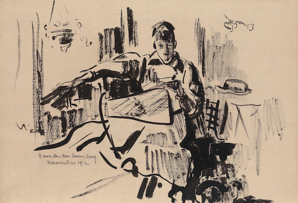Nel Reading a Newspaper 1912