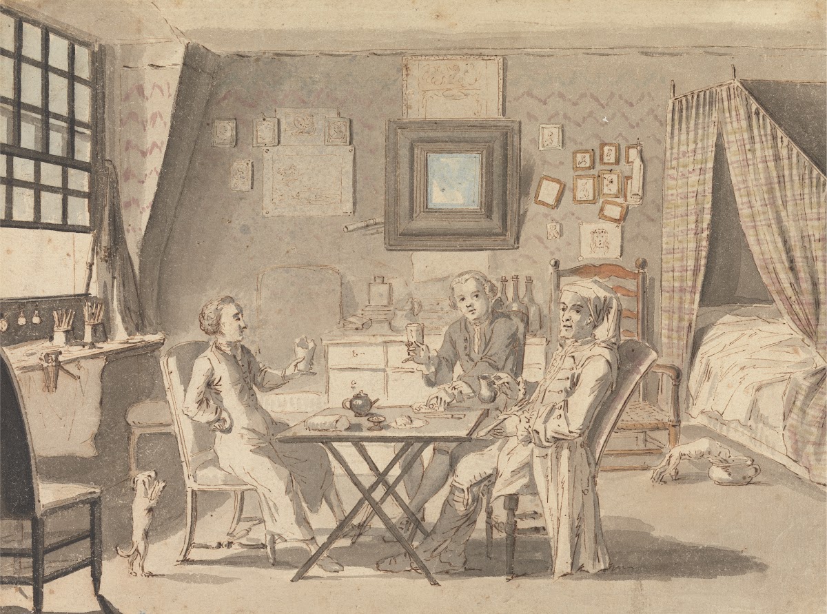 Self Portrait with Two Young Men between 1730 and 1740