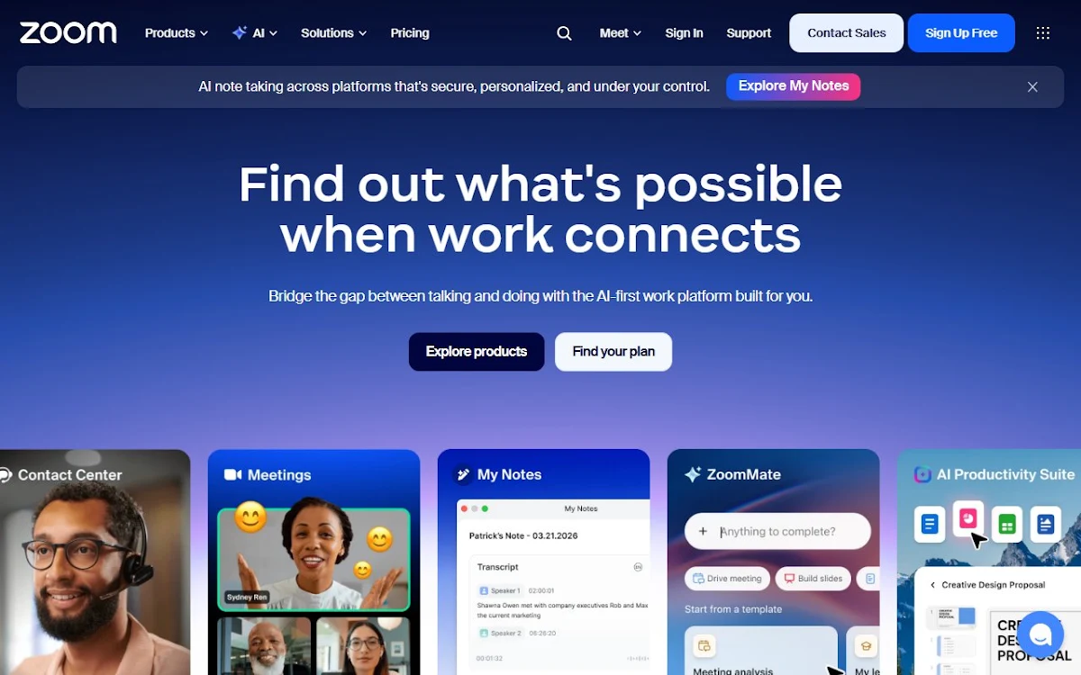 Captura de Zoom Smart AI assistant