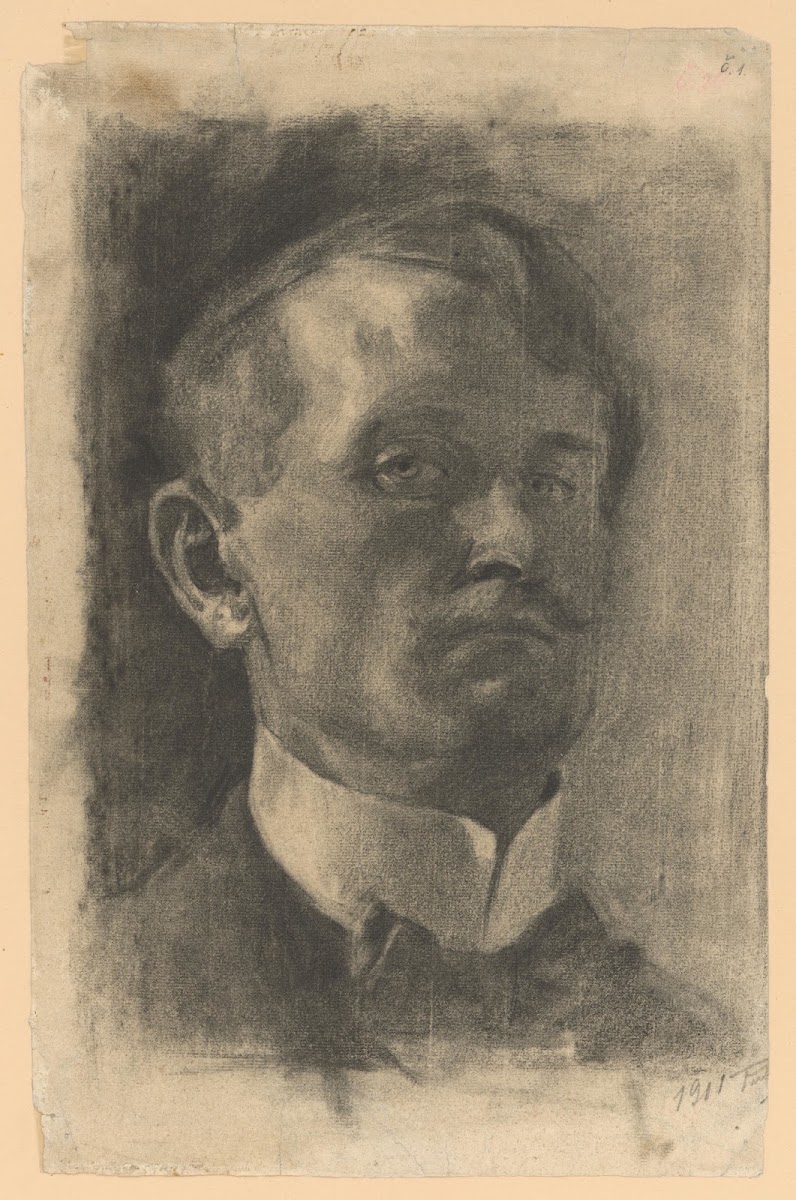 Head Study of a Man with a Stiff Collar 1911