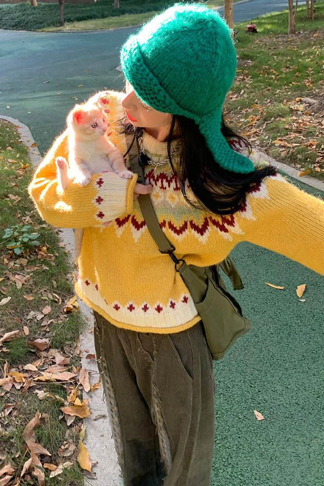 Damen-Weihnachtspullover im Retro-Stil