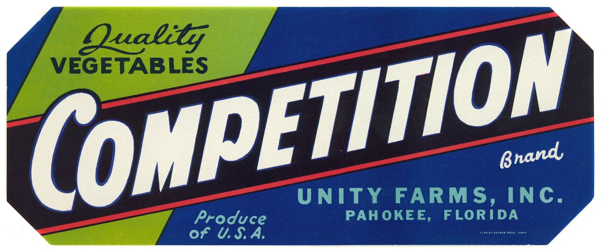 Competition Brand Quality Vegetables Label 1930 1950