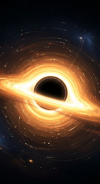 Golden Black Hole Accretion - Free mobile Wallpaper