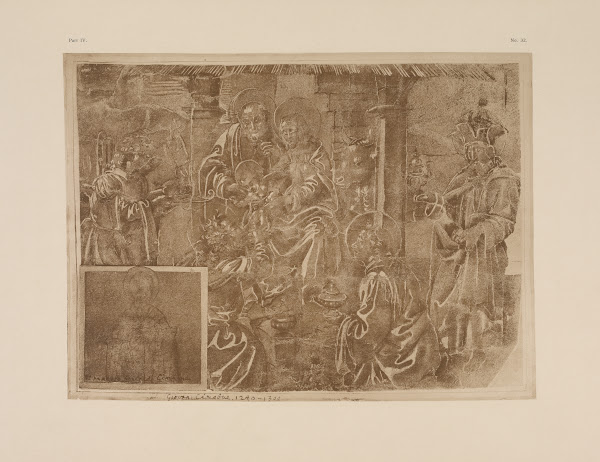 Drawing of adoration of the kings 1900