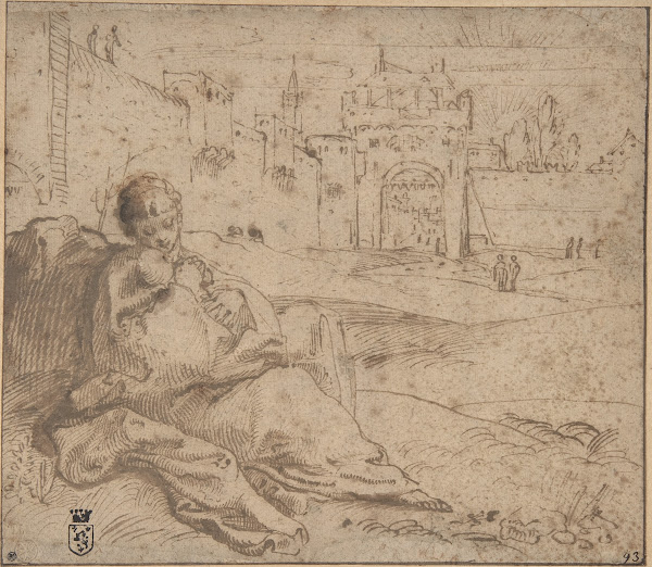 The Virgin and Child Resting Outside a City Gate 15601609