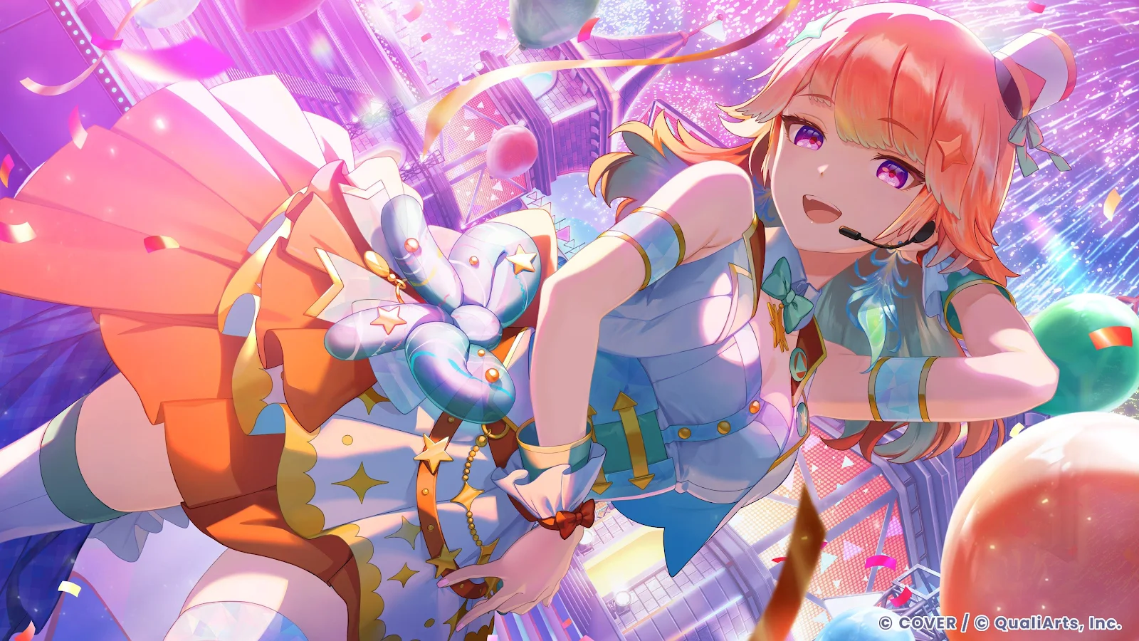 Takanashi Kiara on Stage - Anime Digital Art 4K Wallpaper (3840x2160)