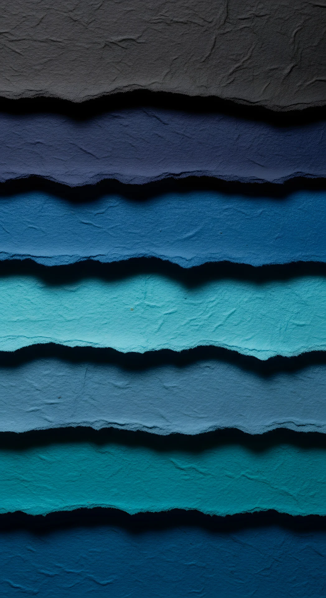 Textured Blue Gradient Torn Paper Layers - Free 4K mobile Wallpaper