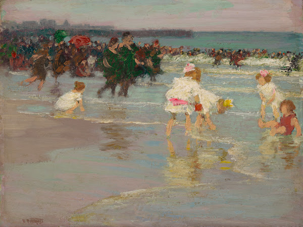 Beach Scene or Sunday on theBeach ca1915