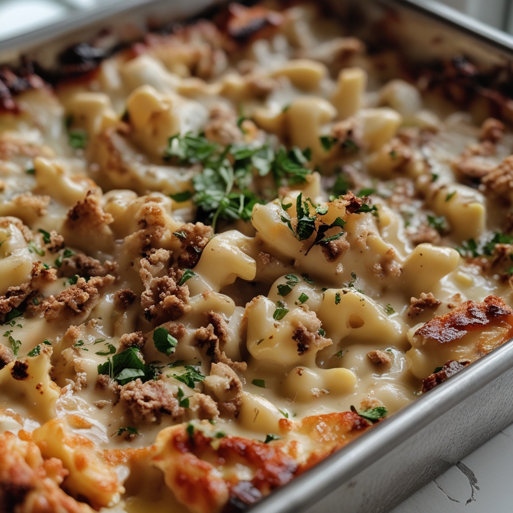 High-Protein Creamy Philly Cheesesteak Mac & Cheese Bliss - Easy Comfort Meal finished
