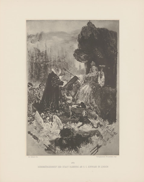 Ehrenbürgerbrief der Stadt Hamburg an G C Schwabe in London 1895