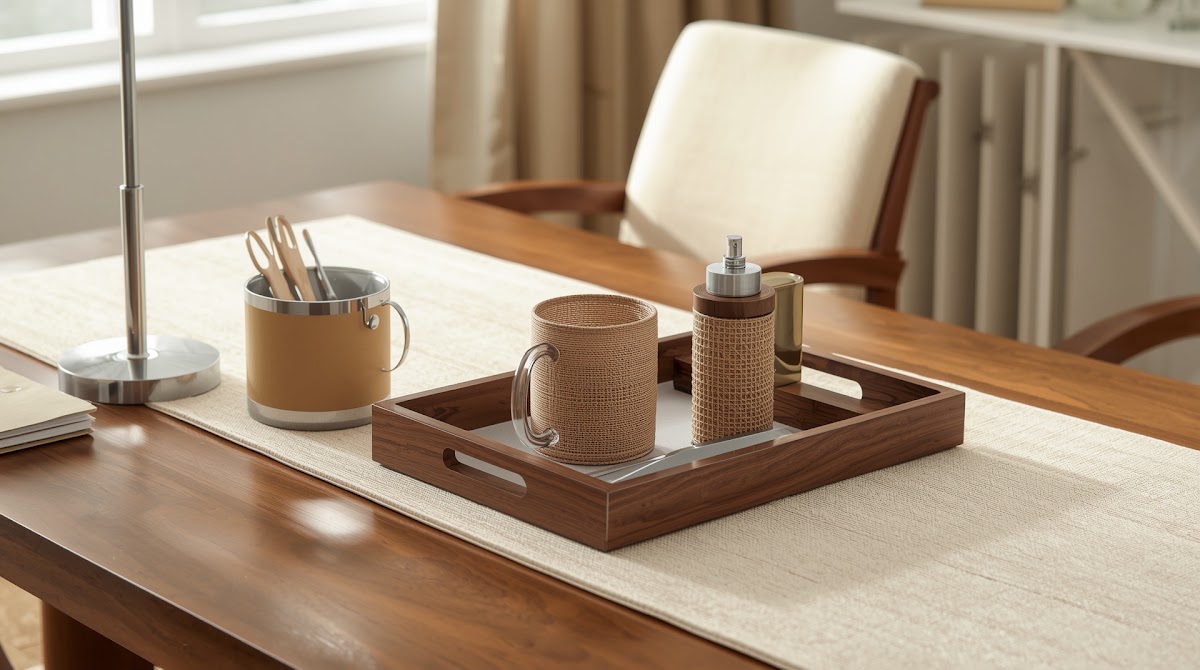 How to Make Chrome Home Office Accessories Work With a Wood Desk - microfiber care for polished chrome beside wood furniture