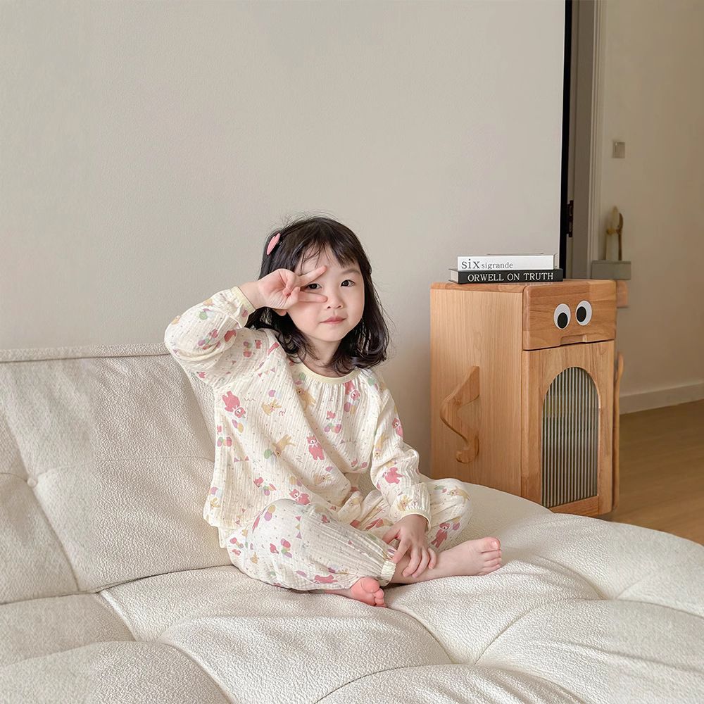 Children's onesie, cotton muslin, long sleeve